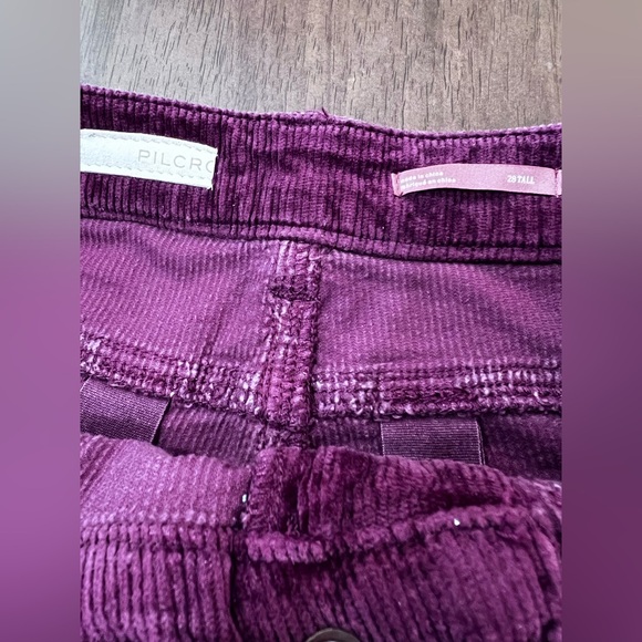 Anthropologie Pilcro Icon Flare Wine Burgundy Couderoy Pants western 28 Tall NWT - Picture 7 of 9